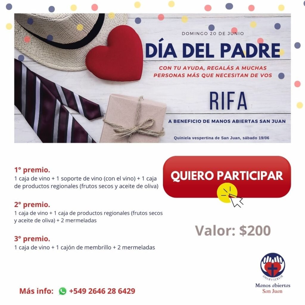 RIFA Día del Padre – Manos Abiertas